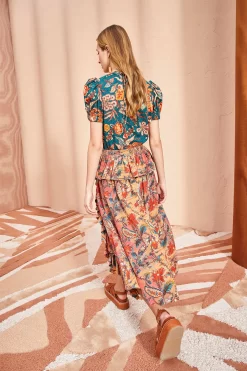 ULLA JOHNSON Ursa Skirt - Coral Bloom -Fashion Haven Shop ULLA JOHNSON Ursa Skirt CORAL BLOOM 0113