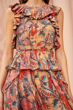 ULLA JOHNSON Violeta Dress - Coral Bloom -Fashion Haven Shop ULLA JOHNSON Violeta Dress CORAL BLOOM 03