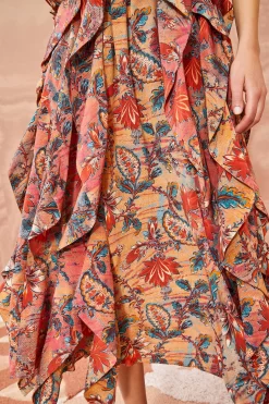 ULLA JOHNSON Violeta Dress - Coral Bloom -Fashion Haven Shop ULLA JOHNSON Violeta Dress CORAL BLOOM 04