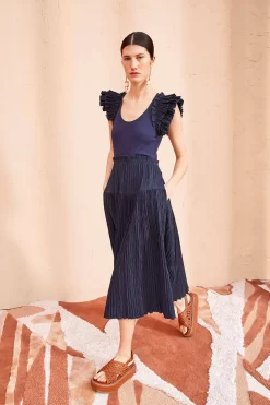 ULLA JOHNSON Virginia Dress - Midnight -Fashion Haven Shop ULLA JOHNSON Virginia Dress MIDNIGHT 03
