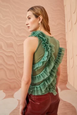 ULLA JOHNSON Winnifred Top - Jade -Fashion Haven Shop ULLA JOHNSON Winnifred Top JADE 0100