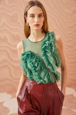 ULLA JOHNSON Winnifred Top - Jade -Fashion Haven Shop ULLA JOHNSON Winnifred Top JADE 0168