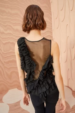 ULLA JOHNSON Winnifred Top - Noir -Fashion Haven Shop ULLA JOHNSON Winnifred Top NOIR 0013