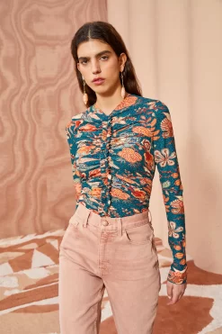 Best Seller 17 ULLA JOHNSON Wren Top - Delphinium